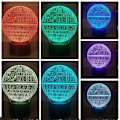 Miniatyrbilde 2 av 2: 3D Optisk Illusjonslampe LED Nattlys, USB Touch Star Wars Death Star 3D Liten Bordlampe Svart Base