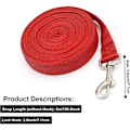 Miniatyrbilde 3 av 8: Ekstra Lang Hundetreningsline, 5m Nylonline for Store, Mellomstore og Små Hunder - Perfekt for Innkallingstrening, Lydighet, Løping, Camping Red
