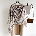 Miniatyrbild 2 av 5: Siden Scarf för Kvinnor UK Lättvikts Satin Sjal och Wraps för Vår Sommar Höst Vinter