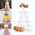 Pikkukuva 1 / 5: Macaron-kakun esittelyteline, 6-kerroksinen pyöreä muovinen kakkutorniteline-