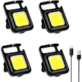 Pikkukuva 1 / 7: Mini LED Työvalo, 4 kpl 800 Lumenin Tarkastusvalot Ladattava Mini Avaimenperä Työpajan Lamppu Magneetilla ja Koukulla, COB 4 Tilaa Taskulamppuja