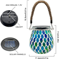 Miniatyrbilde 4 av 5: Mosaikk Solcellelamper Mason Jar Lampe BLÅ OVAL OVAL Blå Oval-Oval