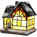 Miniatyrbillede 2 af 5: Julelandsbyhus, LED Julepynt Harpiks Snehus Med (D)