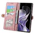 Miniatyrbilde 2 av 5: Etui med glidelås og geometriske linjer i skinn til TCL 50 Pro Nxtpaper 5G - Rosa Multicolor Pink