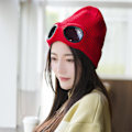 Miniatyrbilde 2 av 4: Hatt for menn og kvinner CP Strikket lue Ull Vinterhatt Solbriller Punk Caps Wine Red
