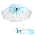 Miniatyrbillede 1 af 5: Transparent Foldbar Paraply Kirsebærblomster Klar Paraply Se Gennem Regn Foldbar Paraply