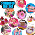 Miniatyrbillede 4 af 4: Donut Bademadras, Kæmpe Jordbær Donut Oppustelig Bademadras, Stor Sommer Pool Strand Legetøj, Bademadras Pool Flydelegeme til Voksne 80#