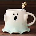 Miniatyrbillede 5 af 6: Tekop, Keramik 11oz Halloween Kaffeekop med Låg - Venlig Spøgelse