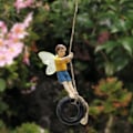 Pikkukuva 5 / 6: Hartsihahmo Miniatyyri, Keijupuutarhan Poikahahmo Siipiveistos Enkelihahmo Kukkaruukkuun Kotipihan Pihan Nurmikon Koristeeksi