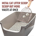 Miniatyrbillede 3 af 5: Metal Kattegrusskovl med Dyb Skovl, Non-Stick Kattegrusskovl med Træhåndtag til Kattebakke, Holdbar Kattegrussigte