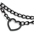 Miniatyrbild 2 av 4: Punk Goth PU Läder Choker Halsband med Hjärthänge Berlocker Choker för Kvinnor Män H
