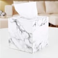 Pikkukuva 4 / 5: 1 KPL Marmorinen Servettiteline - Nahkainen Kuutio Neliö Servettiteline White Marble