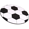 Miniatyrbillede 4 af 5: Gulvpude 1 stk Sød Tegneserie Fodbold Tæppe Rundt Fodbold Børnetæppe Kaffebord Stol Måtte Håndlavet Tæppe (80cm/31.5inch)
