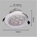 Miniatyrbilde 5 av 5: 1 stk 7W 7LEDs Enkle å installere nedfelt LED taklamper LED Downlights Varmt hvitt Kaldt hvitt 85-265V H