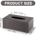 Miniatyrbild 2 av 7: Rektangulär PU-läder ansiktsvävnadslåda Vävnadshållare för hemmakontor, bildekoration Dark Brown