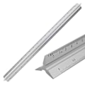 Miniatyrbilde 1 av 7: Arkitektonisk skala linjal, aluminium trekantlinjal metrisk 1:20, 1:25, 1:50, 1:75, 1:100, 1:125 Standard 12 tommer for arkitekter og ingeniører Silver