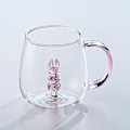 Miniatyrbild 2 av 2: Glas Kopp Med Inbäddad Liten Valhandtag Kopp Transparent Glas Hem Kaffe Fest-B1 rabbit