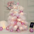 Miniatyrbilde 4 av 4: #Rosa kunstig juletre med LED-lys - 45 cm#
