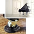 Miniatyrbillede 5 af 5: 4 stk. Hårdtræspiano-puder med skumstøddæmper Piano-hjul Solid hjul til piano ABS Møbelfodbeskytter Sort