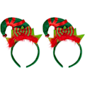 Miniatyrbild 2 av 8: 2 st jultomtehatt pannband spetsig hatt hårbåge med fjäder rosett söt julhatt hårband jul utklädningskostym fest hatt huvudbonad No Ears