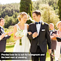 Miniatyrbild 3 av 6: Herr Bow Tie, Klassisk enfärgad förknuten Bow Tie för män, Satin Tux Bowtie, Justerbar formell nackband för fester, bröllop Navy Blue