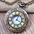 Miniatyrbillede 5 af 9: Steampunk vintage stil quartz lommeur med kæde 2 2