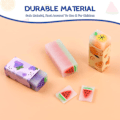 Miniatyrbilde 4 av 7: Søte Fruktviskelær, 3 stk Plast Blyantviskelær Varig Viskeleær for Barn Blyantviskelærpakke for Skole, Kontor, Tegning, Gaveartikler 3 Pcs