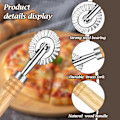 Miniatyrbillede 4 af 7: Pasta Cutter Hjul Pizza Cutter Hjul med Træhåndtag Hjul Ravioli Cutter Hjul med Rulle Alloy Noodle Making Cutter til Hjemmekøkken L