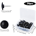 Miniatyrbillede 5 af 7: 50 stk. Sorte Push Pins Gear Tommelknapper til vægophæng Tegningsstifter Stålspids Korktavle Push Pins Dekorative Tommelknapper Poster Pins til vægkort