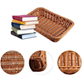 Miniatyrbild 2 av 5: Vävda korgar, set om 3 polykorgar för brödförvaring i polykorgar för mat, frukt, grönsaker, servering, restaurang, hemmakök Brown