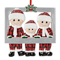 Miniatyrbillede 1 af 5: Juletræstog i Træ - Glædelig Jul Dekorationer Træhåndværk 2023 Jul Navidad Noel Gave Godt Nytår 2024 a family of three
