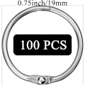 Miniatyrbillede 2 af 8: 100 stk. Binder Ringe, Løse Blade Binder Ringe, Bog Ringe, Metal Bindingsringe til Papirer, Flash Cards, Index Cards, Ringbind, Kontor, Skole, Hjem 0.75 Inch/19mm