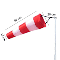 Pikkukuva 4 / 4: 2 kpl Säähaukka Ulkokäyttöön Rip-stop Tuulensukka Pyörivä Tuulensukka Ulkoinen Anemometri Paketti-hy Red and white color