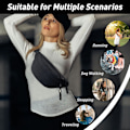 Miniatyrbild 6 av 7: Lång Hållare Midjeväska Fanny Pack för Kvinnor Män Mode Midjeväska Bumbag Cross Body Justerbar Reseväska Stora Fickor för Löpning Black