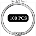 Miniatyrbillede 2 af 8: 100 stk. Binder Ringe, Løse Blade Binder Ringe, Bog Ringe, Metal Bindingsringe til Papirer, Flash Cards, Index Cards, Ringbind, Kontor, Skole, Hjem 1 Inch/25mm