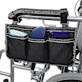 Miniatyrbilde 1 av 5: Rullestolveske med lommer, Universal Vanntett Armlene Sideveske Rullestol Sideorganisator Oppbevaringsveske Armlenepose, 1 stk GuanGuan dark blue