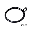 Miniatyrbillede 1 af 4: 38 mm metalgardinringe med øje til køkken og soveværelse 40pcs Black