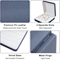 Miniatyrbillede 3 af 7: Smykke Ring Organizer Box, Lille Smykkeæske, Rejse Smykkeetui, Bærbar Ring Opbevaring Display Case, PU Læder Ringe Bakke Holder Box Blue