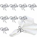 12-pack ihåliga blommiga servettringar i legering (silverrosett)