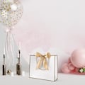 Miniatyrbild 7 av 7: Presentpåsar för presenter, presentpåsar i papper med rosettband, presentpåsar för bröllop, brudtärnor, födelsedag, fest, firande, 12,6 x 9,8 x 3,9 tum white-gold
