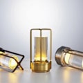 Miniatyrbilde 2 av 5: Lumison Krystall Lanterne Bordlampe, Lumison Krystall Lampe, Bærbar Metall Bordlampe, 3 Farger Oppladbar Trådløs LED Lampe, 100% Ny Silver