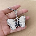 Miniatyrbillede 3 af 5: Nøglering til Piger Kvinder Butterfly Nøglering Krystal Butterfly Vedhæng Nøglering Nøglering Charm Bil Taske Tegnebog Hængende White