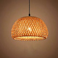 Miniatyrbillede 2 af 5: Belysning Rattan Lampe Håndlavet Bambus Lysekrone Retro Cafe Bar Lounge til Have Restaurant Soveværelse