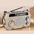 Miniatyrbild 3 av 5: FM AM SW Radio Solarladdning Nödradiomottagare Handvev Bluetooth 5.2 Stöd TF USB Rand