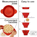 Miniatyrbild 7 av 9: Popcornskål Silikon Micro skål för Popcorn - Vikbar röd röd