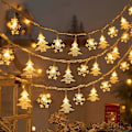Miniatyrbilde 2 av 5: Juletre Snøfnugg LED Lyslenke Banner Juledekorasjon 2023 for Hjem Navidad Juletre Dekor Lys Nyttår 2024 ball star 3M 20LED