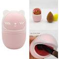 Miniatyrbillede 3 af 3: Silikon Skønhedssvamp Opbevaringsboks Æg Stativ Pudder Puff Tørring Kosmetik Makeup Holder Organizer