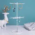 Miniatyrbilde 2 av 5: Smykkering Display Stativ Holder Rack, Roterende Smykkestativ, 2-Lags Armbånd Halskjede Oppbevaringsstativ Nøkkelring Display Henger Gave til Jenter Kvinner A