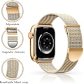 Miniatyrbild 3 av 6: Uppgraderad rem kompatibel med Apple Watch-remmar kvinnor män, dubbla magnetiska justerbara ersättningsband för iWatch Series Fashion Metal Strap Rose gold 42/44/45/49mm