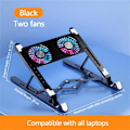Miniatyrbillede 2 af 8: Laptop Kølestativ, Foldbar Lydløs Laptop Stativ, Bærbar Lydløs Laptop Køleventilator Stativ USB Opladningspladser Køleventilator til Tablet Laptops Two fans